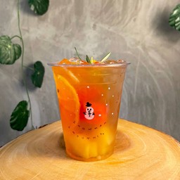 Iced Peach Tea (with mix fruit) ชาพีชผลไม้รวม(เย็น)