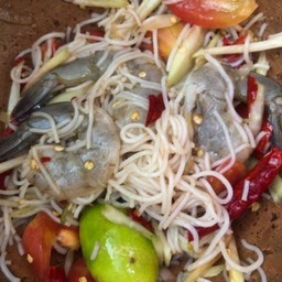 ตำซั่วกุ้งสด