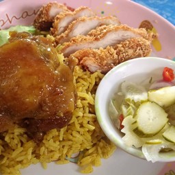 ข้าวหมกไก่ผสมไก่ทอด