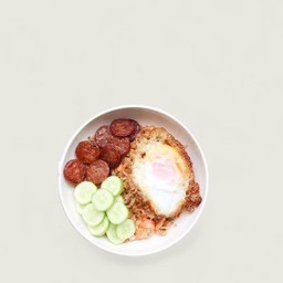 ข้าวผัดกุนเชียงทอด+ไข่ดาว