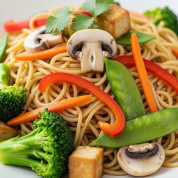 ผัดหมี่ซั่วผักรวม+เห็ด+เต้าหู้