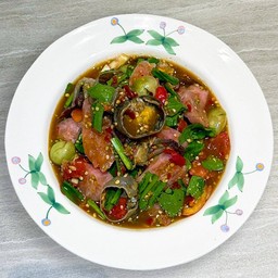 ตำเกาเหลาปูนาดองแหนม