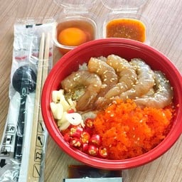 ข้าวหน้ากุ้งดองซีอิ๊ว (ด้งกุ้ง)