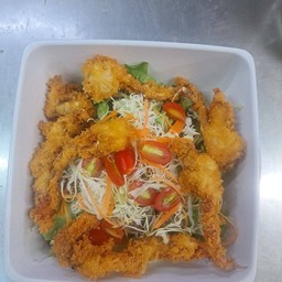 สลัดผักปูนิ่มทอด