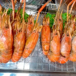 กุ้งเผา 6-7ตัว (ไซร้ 9-11ตัวโล)