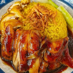 สับรวม (ข้าวหมกไก่บาร์บีคิวสับ + ไก่ตุ๋นสับ)