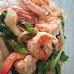 ข้าวราดพริกหยวกกุ้ง