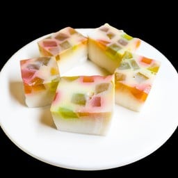 ရောင်စုံအုန်းနို့ကျောက်ကျော วุ้นกะทิ COCONUT MILK JELLY