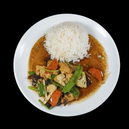ဝက်သားကင်ခရုဆီထမင်း BBQ PORK OYSTER SAUCE RICE