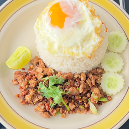 คั่วน้ำปลา ราดข้าว