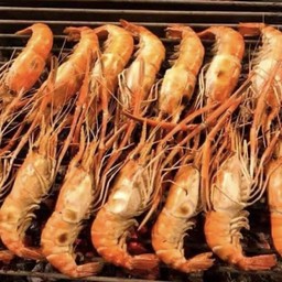 กุ้งแม่น้ำเผาน้ำจิ้มซีฟู้ด