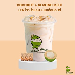 มะพร้่าวน้ำหอม+นมอัลมอนต์เย็น