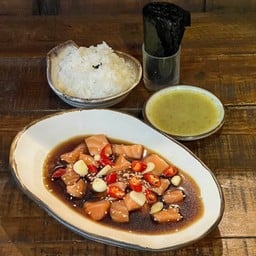 C1 ชุดแซลมอนดองซีอ๊วหั่นเต๋า