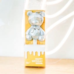 เทียนรูปหมีสีเงิน