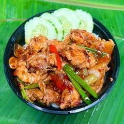 ข้าว(ไก่ผัดพริกเผา)
