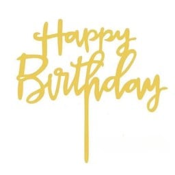 ป้าย Happ birthday ตัวหนังสือสีทอง