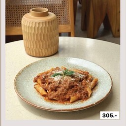 Braised pork ragu penne pasta