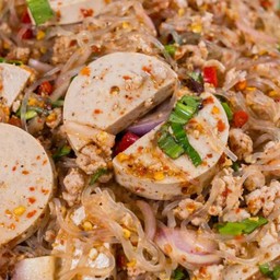 ลาบวุ้นเส้น หมูสับ หมูยอ