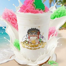 น้ำมะพร้าวปั่นนมสด+สาหริ่ม