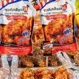 ข้าวหน้าไก่ทอดราดซอสบาร์บีคิว