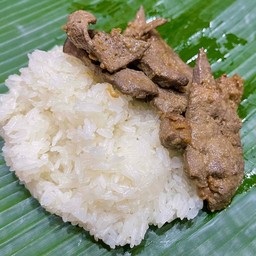 ข้าวเหนียวตับหมูทอด