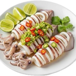 ปลาหมึกนึ่งมะนาว