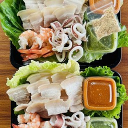 [อร่อยซ่ากับโค้ก] เมี่ยงสามชั้น+กุ้ง+หมึก +  โค้ก ออริจินัล (ขวด)