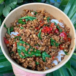 กะเพราหมูสับ