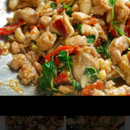 กระเพาไก่ราดข้าว