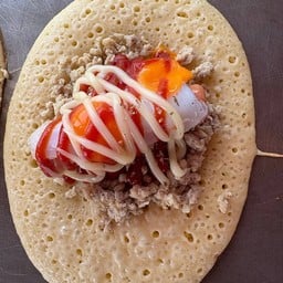 ไข่ดาว+ไส้กอก+หมูสับ