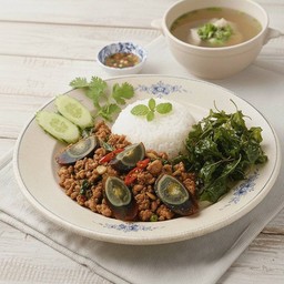 F4 ข้าวกระเพราไข่เยี่ยวม้า