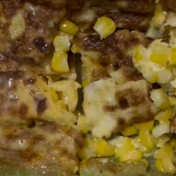 โรตีใส่ไข่ใส่ข้าวโพด