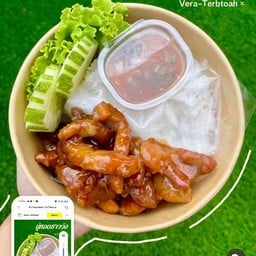 ข้าวหมูทอดชาววัง+ไข่ต้ม