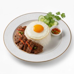 V7 ข้าวเนื้อผัดกะปิ+ไข่ดาว