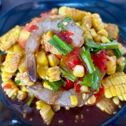 ตำข้าวโพดกุ้งสด