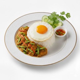 V20 ข้าว+ผัดพริกแกงใต้+ไข่ดาว