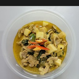 M-108 ผัดเขียวหวานหมูยอดมะพร้าว (กับข้าว ถ้วยเล็ก)