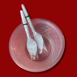 ถ้วยพลาสติก3 + ช้อนส้อม2