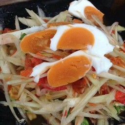 ส้มตำไทย-ไข่เค็ม