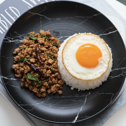 Thai Basil Pork with Rice & Egg