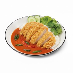 U2 ข้าวไก่กรอบ ซอสพะแนง