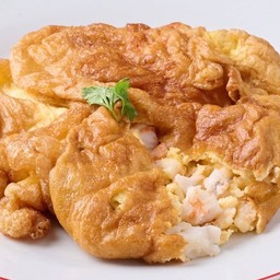 ไข่เจียวกุ้งสับ (กับข้าว)