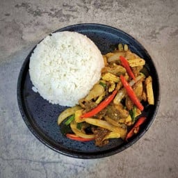 ผัดหม่าล่า (ราดข้าว)