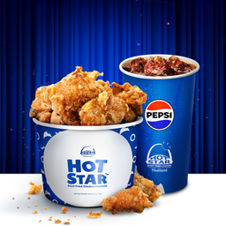 หนังไก่ทอด + Soft Drink 16 oz.