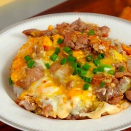 ข้าวหมูทอดไข่ขยี้