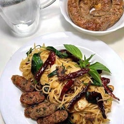 พาสต้าพริกแห้งไส้อั่ว