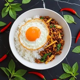 กะเพราหน่อไม้ผัดพริกแห้ง