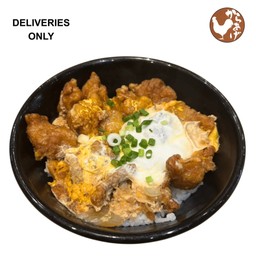 ข้าวไก่ป๊อปคาราอาเกะ ทอดราดไข่