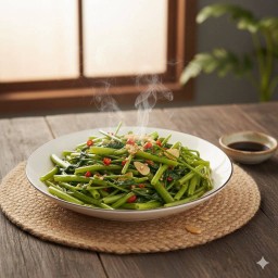 ผัดผักบุ้งไฟแดง(กับข้าว)