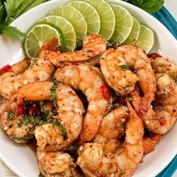 ข้าวลาบกุ้งสุก